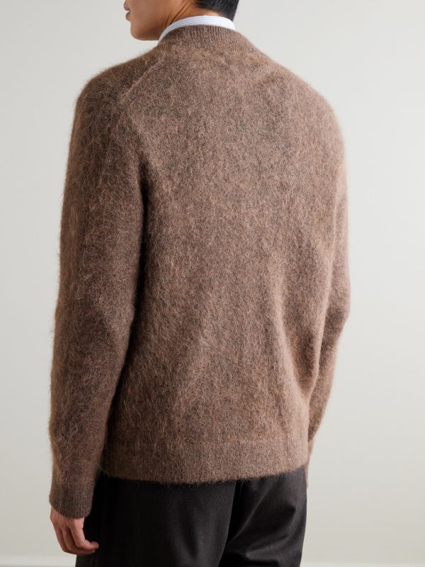 Boris 60012 Alpaca-Blend Zip-Up Cardigan - BK