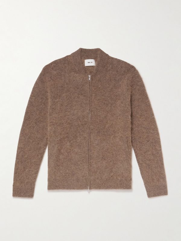 Boris 60012 Alpaca-Blend Zip-Up Cardigan