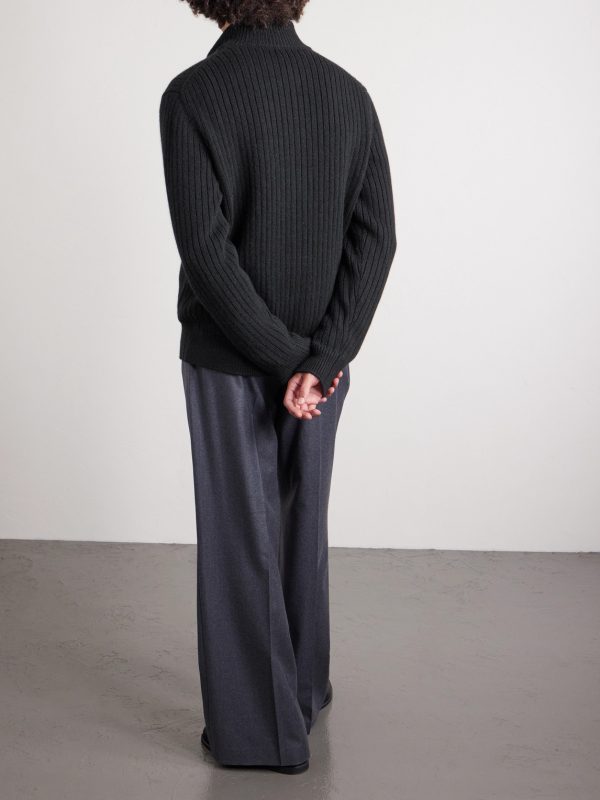 Mirko Ribbed Cashmere and Alpaca-Blend Zip-Up Sweater - BK