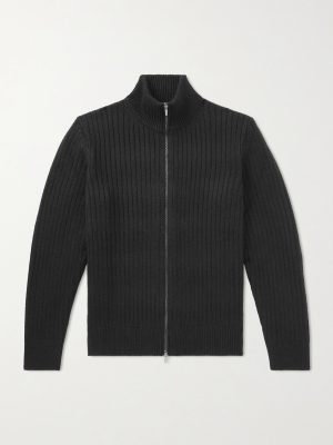 Mirko Ribbed Cashmere and Alpaca-Blend Zip-Up Sweater