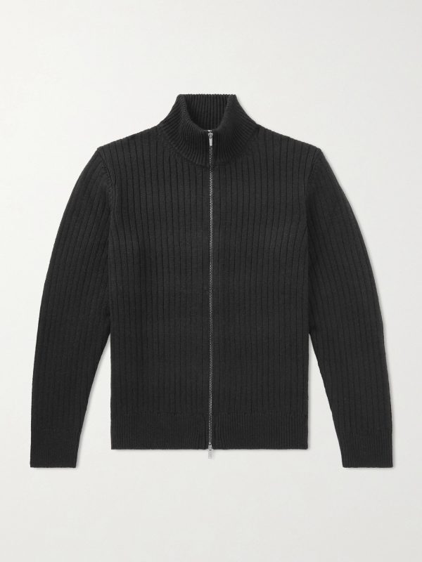 Mirko Ribbed Cashmere and Alpaca-Blend Zip-Up Sweater