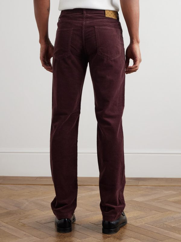 Slim-Fit Straight-Leg Cotton-Corduroy Trousers - BK Slim-Fit Straight-Leg Cotton-Corduroy Trousers - BK