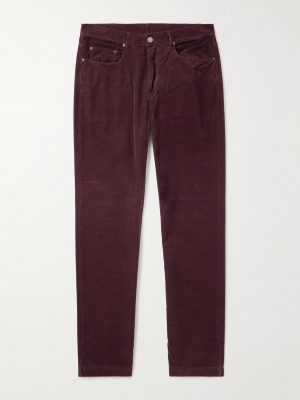 Slim-Fit Straight-Leg Cotton-Corduroy Trousers