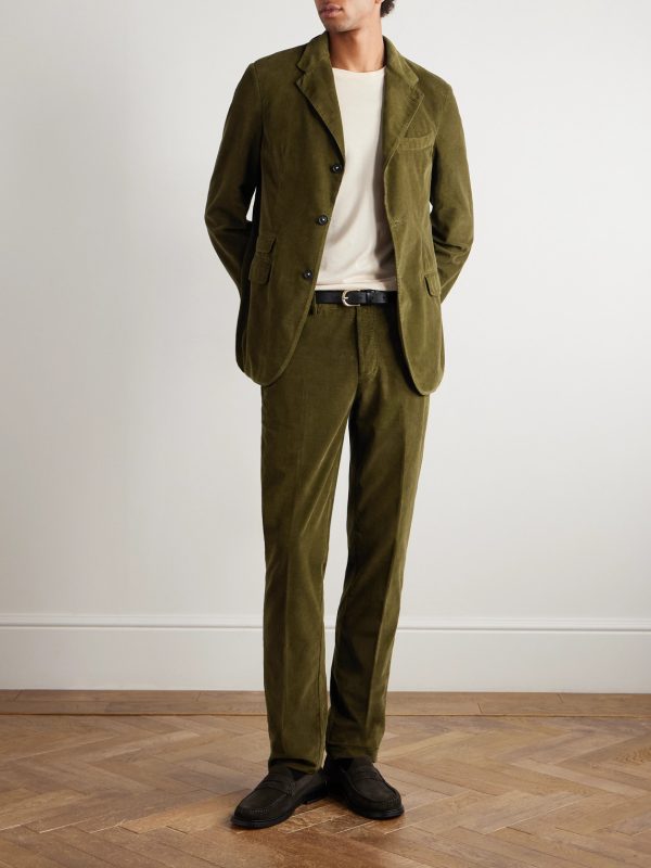 Sand Unstructured Cotton-Corduroy Suit - OU Sand Unstructured Cotton-Corduroy Suit - OU