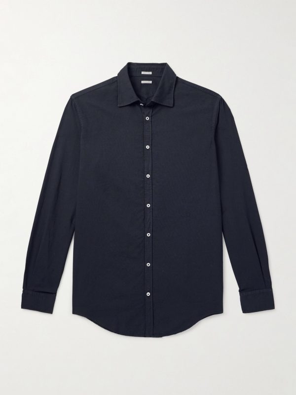 Genova Cutaway-Collar Cotton-Chambray Shirt Genova Cutaway-Collar Cotton-Chambray Shirt