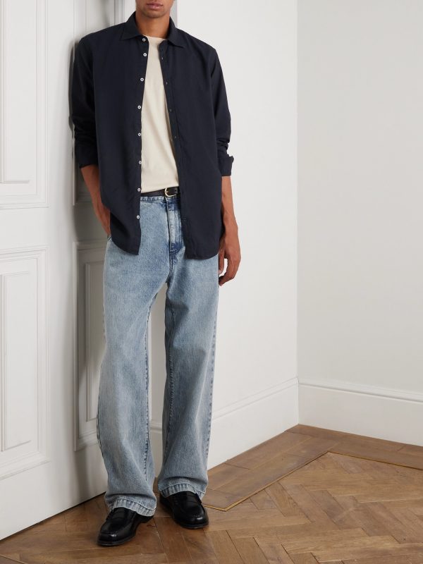 Genova Cutaway-Collar Cotton-Chambray Shirt - OU Genova Cutaway-Collar Cotton-Chambray Shirt - OU