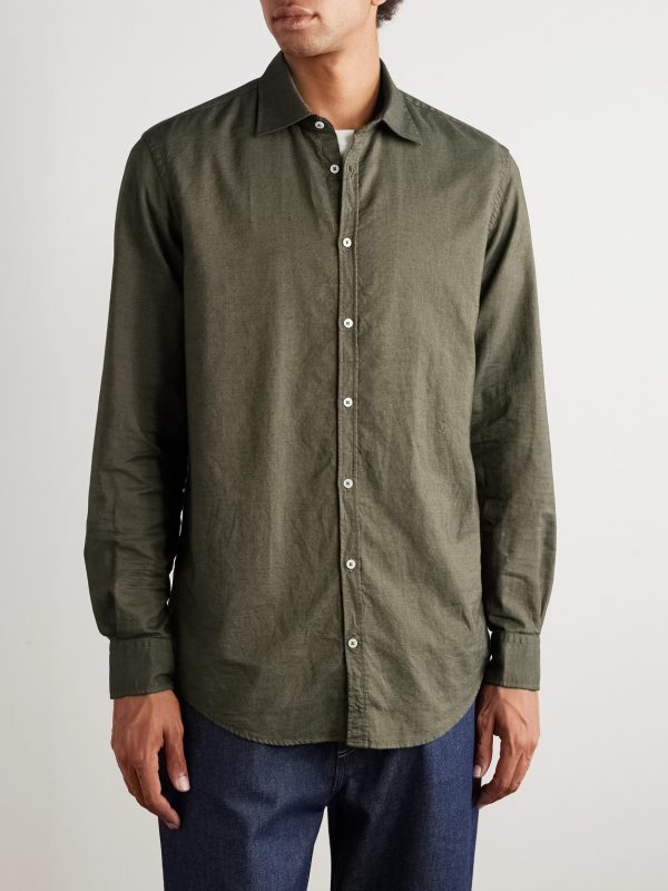 Genova Cutaway-Collar Cotton-Chambray Shirt - FR Genova Cutaway-Collar Cotton-Chambray Shirt - FR