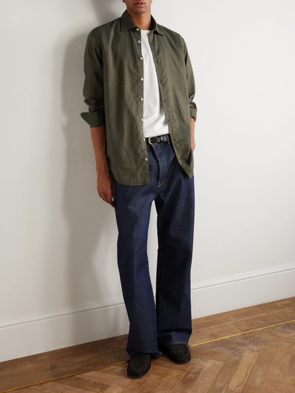 Genova Cutaway-Collar Cotton-Chambray Shirt - OU Genova Cutaway-Collar Cotton-Chambray Shirt - OU