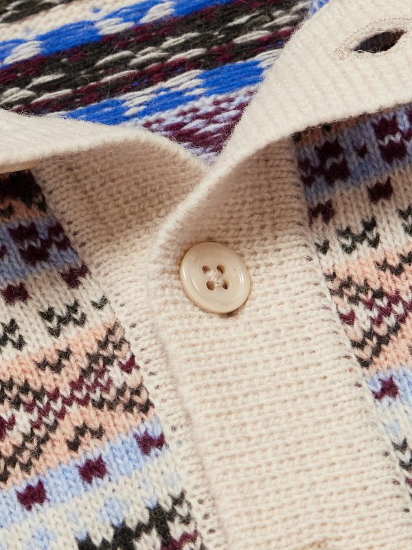 Robbie Fair Isle Wool-Blend Polo Sweater - CU