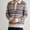 Robbie Fair Isle Wool-Blend Polo Sweater - FR