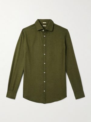 Canary Herringbone Cotton-Blend Flannel Shirt
