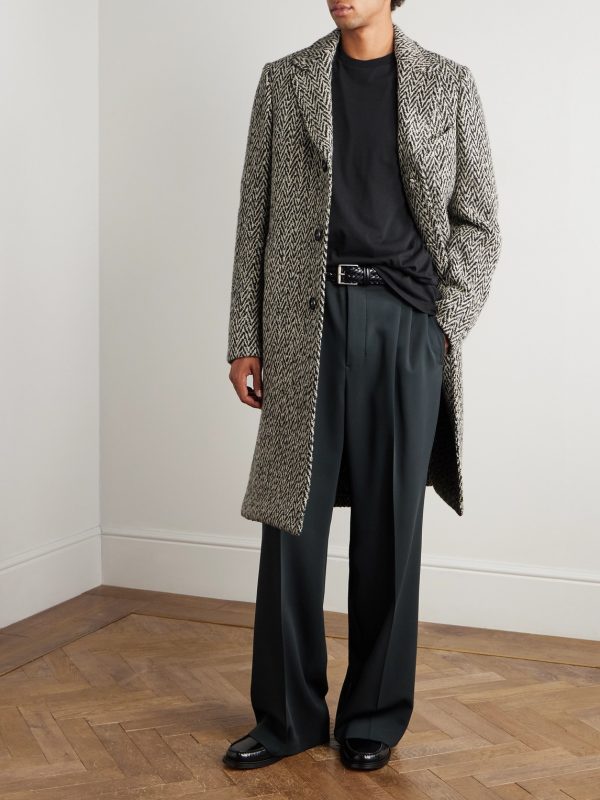 Mercury Herringbone Wool-Blend Coat - OU