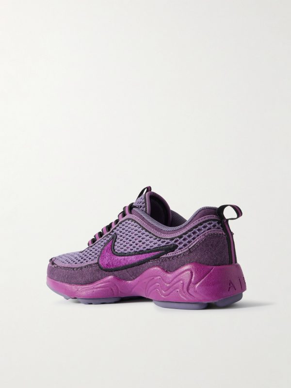 Air Zoom Spiridon Denim-Trimmed Mesh Sneakers - BK