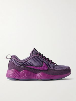 Air Zoom Spiridon Denim-Trimmed Mesh Sneakers
