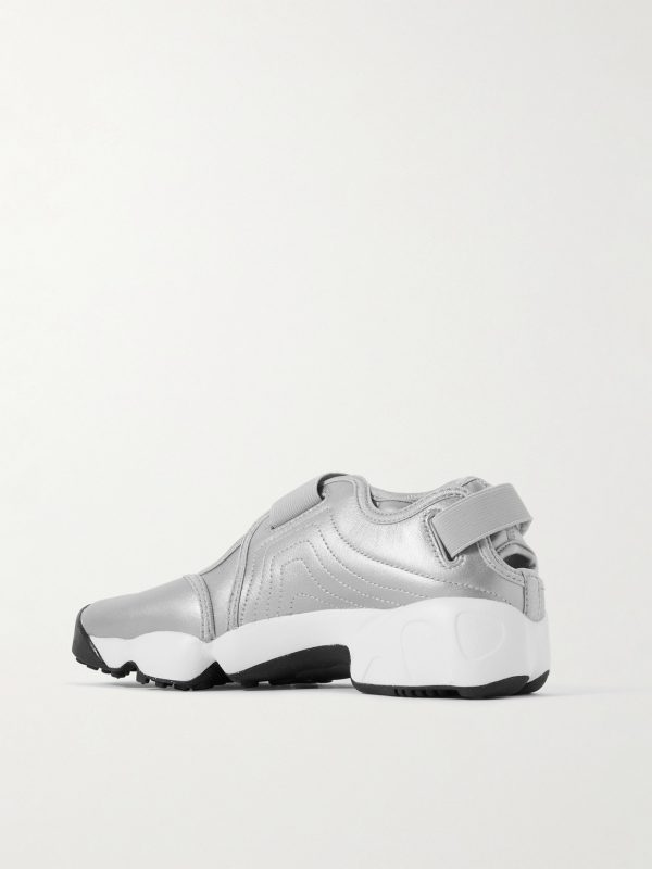 Air Rift Split-Toe Metallic Leather Sneakers - BK Air Rift Split-Toe Metallic Leather Sneakers - BK
