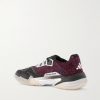 + Brain Dead Barricade 13 Leather and Rubber-Trimmed Textured-Suede Sneakers - BK
