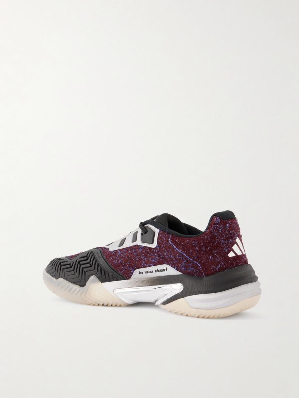 + Brain Dead Barricade 13 Leather and Rubber-Trimmed Textured-Suede Sneakers - BK