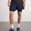 Performance Straight-Leg Layered 5" Stretch Recycled-Shell Running Shorts - FR