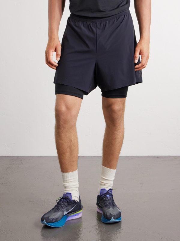 Performance Straight-Leg Layered 5" Stretch Recycled-Shell Running Shorts - FR
