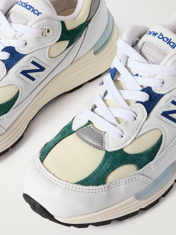 M992 Leather and Suede-Trimmed Mesh Sneakers - CU M992 Leather and Suede-Trimmed Mesh Sneakers - CU
