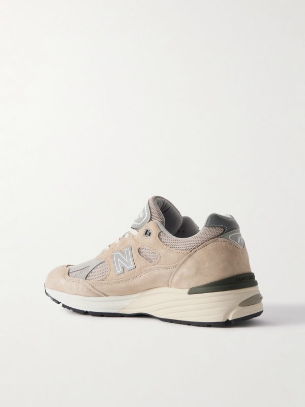 991v2 Leather-Trimmed Suede and Mesh Sneakers - BK