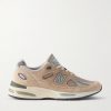 991v2 Leather-Trimmed Suede and Mesh Sneakers