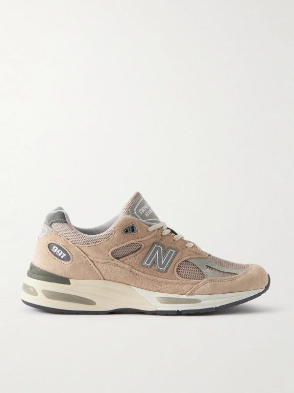 991v2 Leather-Trimmed Suede and Mesh Sneakers