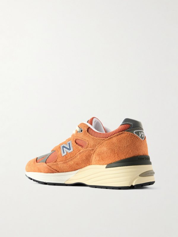 991V2 Mesh and Leather-Trimmed Suede Sneakers - BK