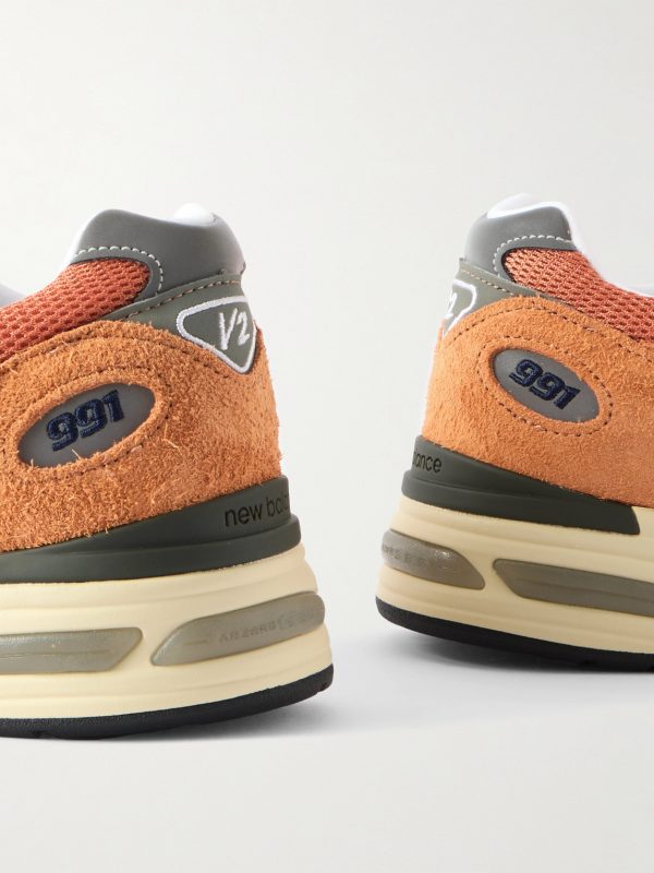 991V2 Mesh and Leather-Trimmed Suede Sneakers - CU