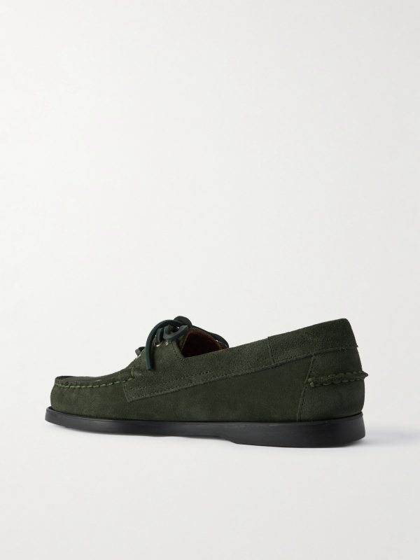 Docksides Portland Leather-Trimmed Suede Boat Shoes - BK Docksides Portland Leather-Trimmed Suede Boat Shoes - BK