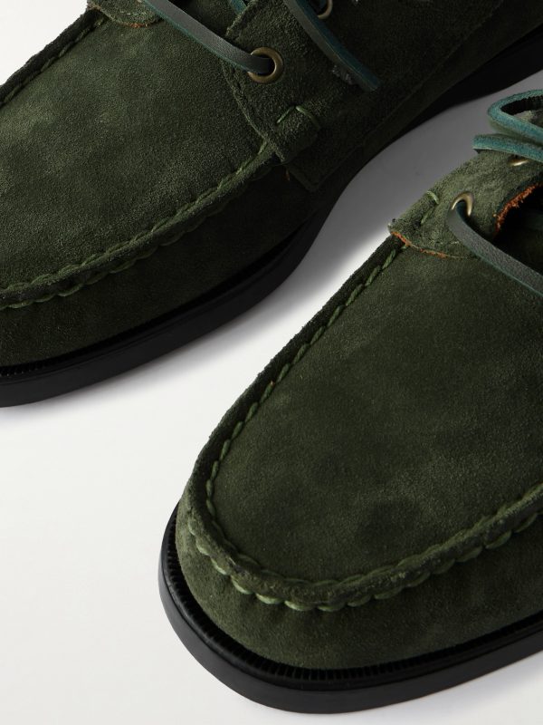 Docksides Portland Leather-Trimmed Suede Boat Shoes - CU Docksides Portland Leather-Trimmed Suede Boat Shoes - CU