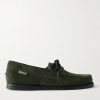 Docksides Portland Leather-Trimmed Suede Boat Shoes Docksides Portland Leather-Trimmed Suede Boat Shoes