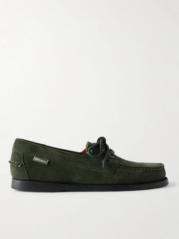 Docksides Portland Leather-Trimmed Suede Boat Shoes Docksides Portland Leather-Trimmed Suede Boat Shoes