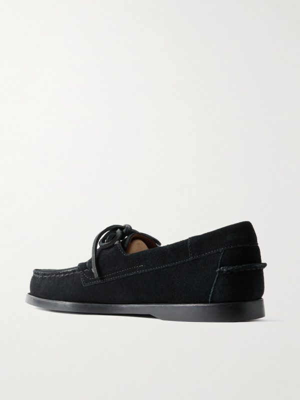 Docksides Portland Leather-Trimmed Suede Boat Shoes - BK