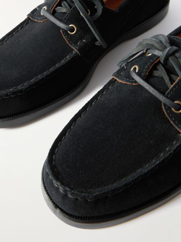 Docksides Portland Leather-Trimmed Suede Boat Shoes - CU