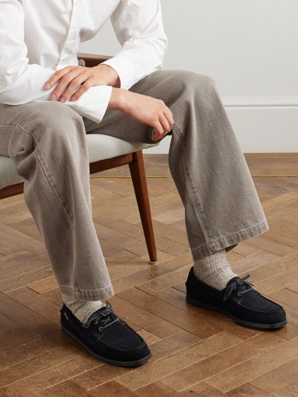 Docksides Portland Leather-Trimmed Suede Boat Shoes - OU