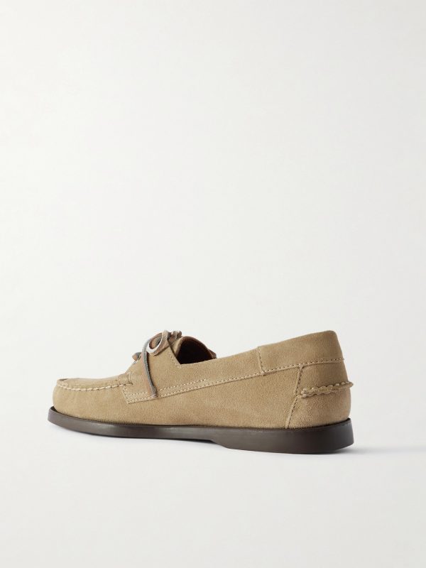 Docksides Portland Leather-Trimmed Suede Boat Shoes - BK