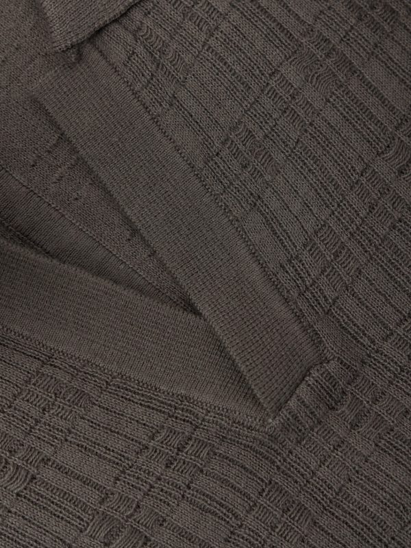 Textured-Knit Cotton Polo Shirt - CU Textured-Knit Cotton Polo Shirt - CU