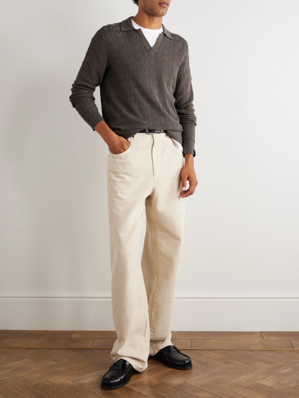 Textured-Knit Cotton Polo Shirt - OU Textured-Knit Cotton Polo Shirt - OU