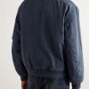 Fleece-Trimmed Denim Bomber Jacket - BK Fleece-Trimmed Denim Bomber Jacket - BK
