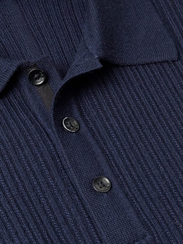 Crawford Wool and Cashmere-Blend Polo Shirt - CU Crawford Wool and Cashmere-Blend Polo Shirt - CU