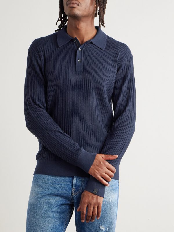 Crawford Wool and Cashmere-Blend Polo Shirt - FR Crawford Wool and Cashmere-Blend Polo Shirt - FR