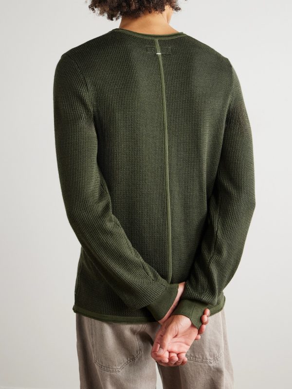 Gregory Honeycomb-Knit Merino Wool and Lyocell-Blend Sweater - BK Gregory Honeycomb-Knit Merino Wool and Lyocell-Blend Sweater - BK