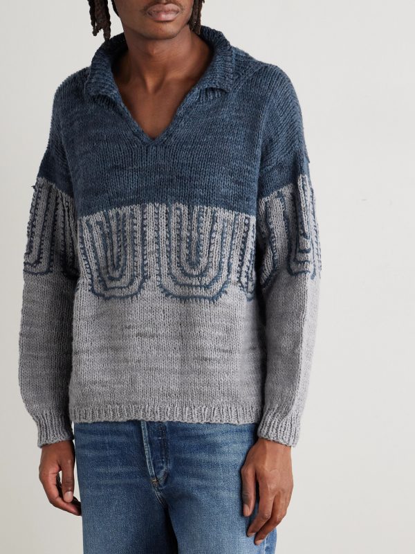 Jacquard-Knit Wool Sweater - FR