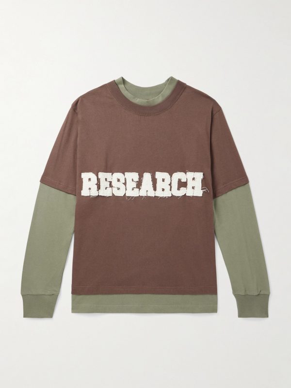Research Logo-Appliquéd Layered Cotton-Jersey T-Shirt