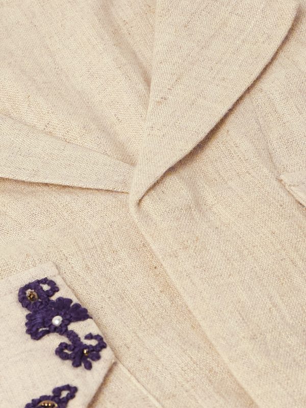 Camp-Collar Embellished Embroidered Cotton Shirt - CU Camp-Collar Embellished Embroidered Cotton Shirt - CU