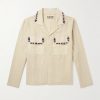 Camp-Collar Embellished Embroidered Cotton Shirt Camp-Collar Embellished Embroidered Cotton Shirt