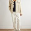 Camp-Collar Embellished Embroidered Cotton Shirt - OU Camp-Collar Embellished Embroidered Cotton Shirt - OU