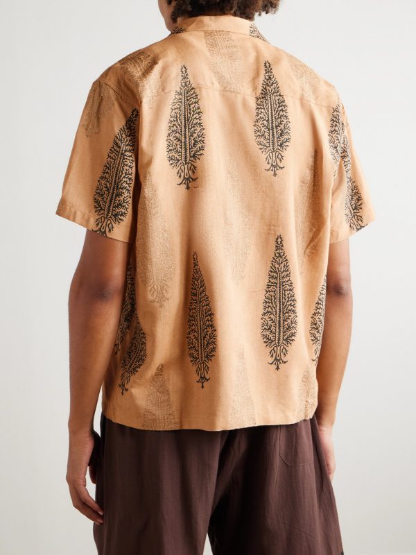 Camp-Collar Printed Silk Shirt - BK Camp-Collar Printed Silk Shirt - BK