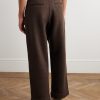 Straight-Leg Pleated Brushed-Wool Trousers - BK Straight-Leg Pleated Brushed-Wool Trousers - BK